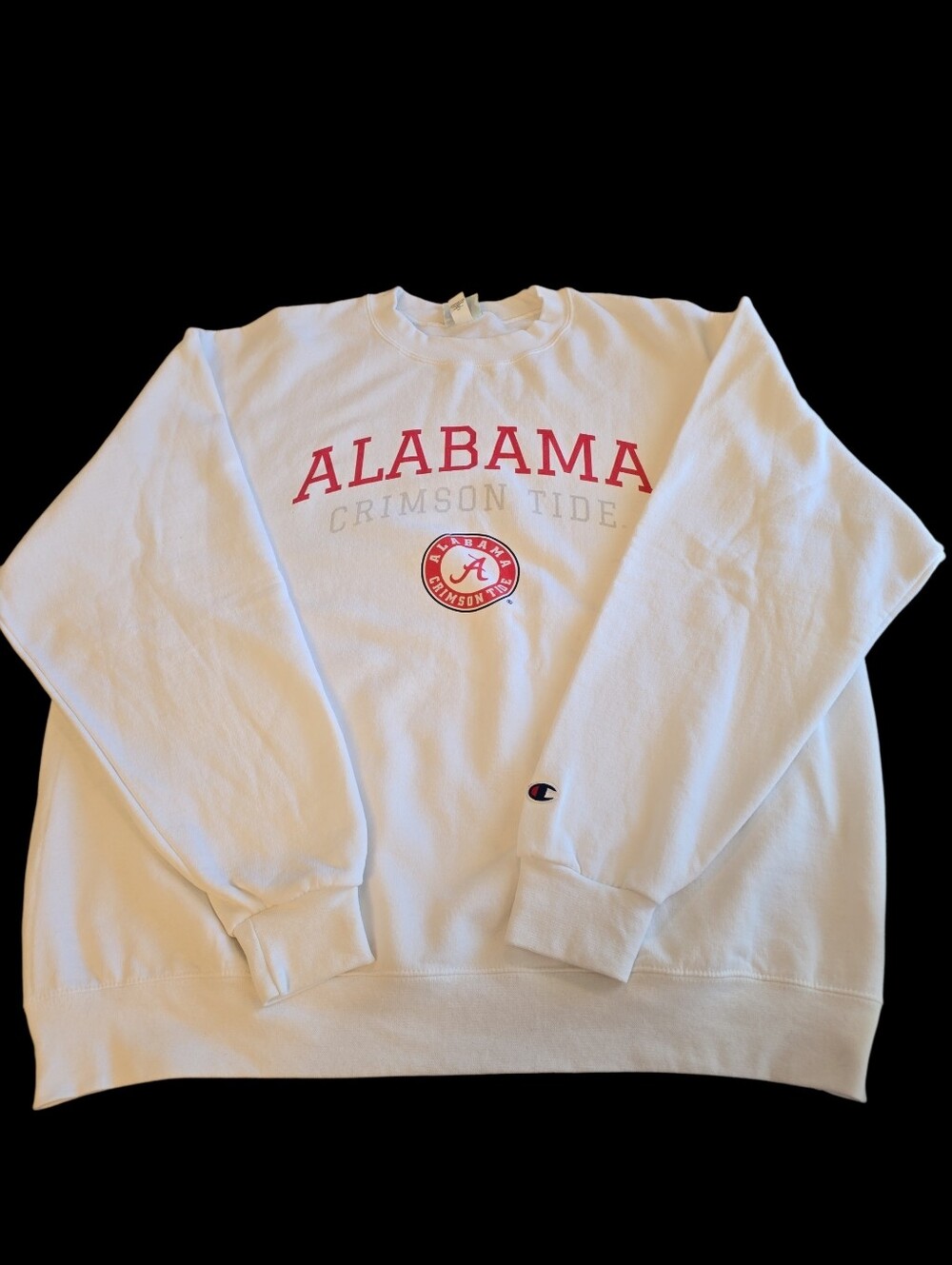 Vintage Champion White Alabama Crimson Tide Fleece Lined Sweatshirt Size XL